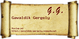 Gavaldik Gergely névjegykártya